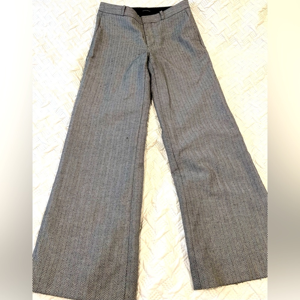 Banana republic grey and black herringbone wool pants